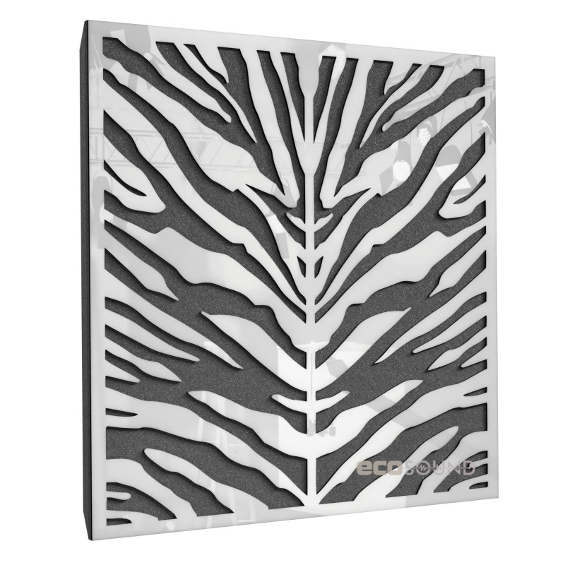 Acoustic panel Ecosound Zebra HDF-White 50 x 50 cm 33 mm white