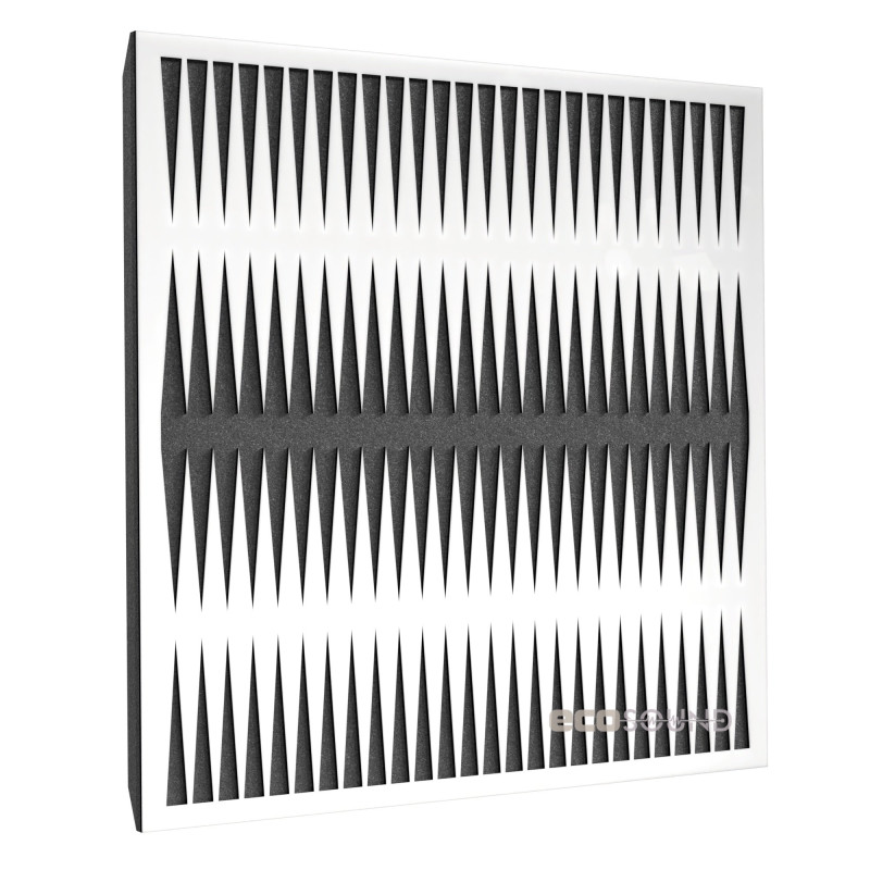 Acoustic panel Ecosound Backgammon HDF-White 50 x 50 cm 33 mm white