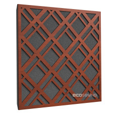 Acoustic panel Ecosound Grille Apple-Locarno 50 x 50 cm 33 mm brown