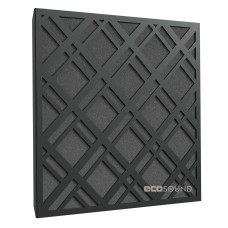 Acoustic panel Ecosound Grille HDF-Black 50 x 50 cm 33 mm black