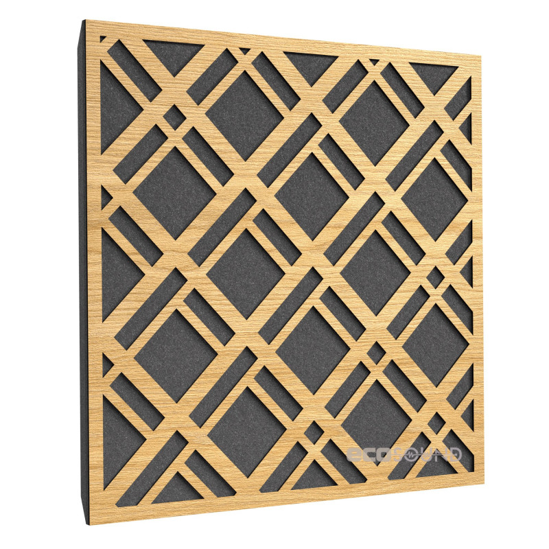 Acoustic panel Ecosound Grille Apple-Locarno 50 x 50 cm 33 mm brown