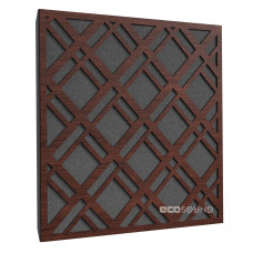Acoustic panel Ecosound Grille Wenge 50 x 50 cm 33 mm brown