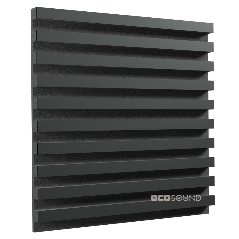 Acoustic panel Ecosound Comb Plastic Black 50 x 50 cm 33 mm