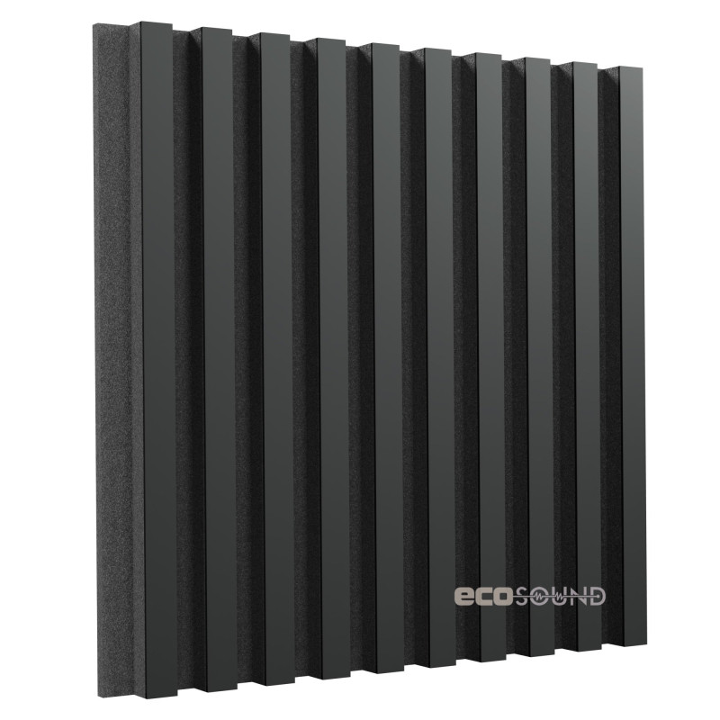 Acoustic panel Ecosound Comb HDF-Black 50 x 50 cm 33 mm black
