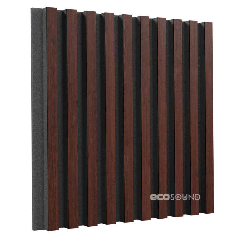 Acoustic panel Ecosound Comb Wenge 50 x 50 cm 33 mm brown