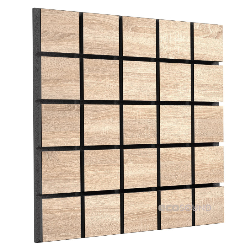 Acoustic panel Ecosound Tetras Wood White 50x50cm 33mm 