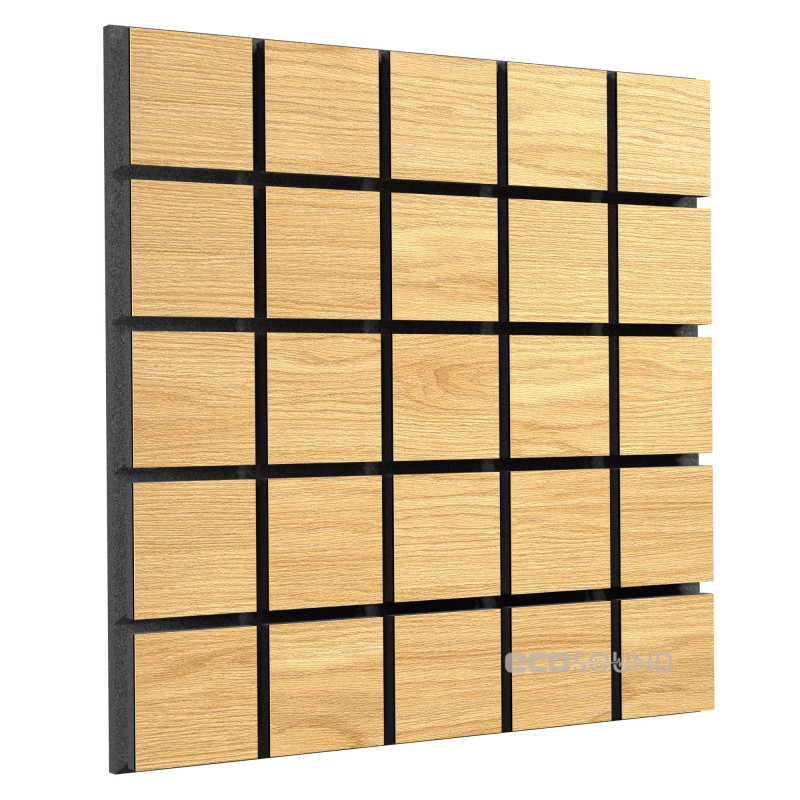 Acoustic panel Ecosound Tetras Wood White 50x50cm 33mm 