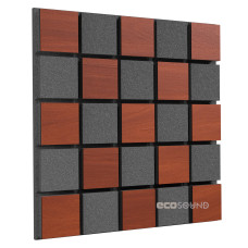 Acoustic panel Ecosound Tetras Acoustic Wood Apple-Locarno 50 x 50 cm 33 mm brown