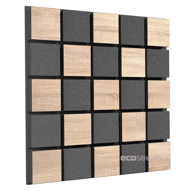 Acoustic panel Ecosound Tetras Acoustic Wood Cream 50x50cm 33mm light oak color