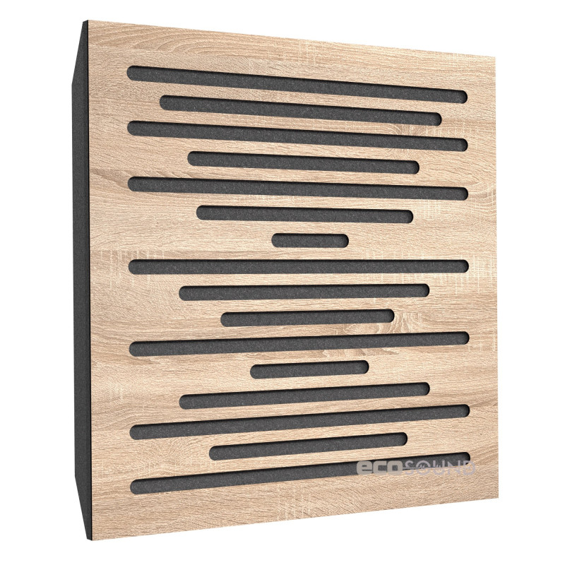 Acoustic panel Ecosound EcoWave cream 50x50 cm 53mm Light oak