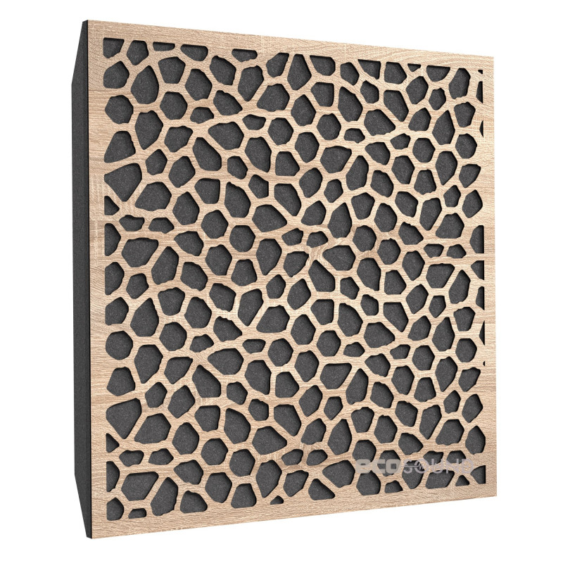 Acoustic panel Ecosound EcoNet cream 50x50 cm 53mm color Light oak