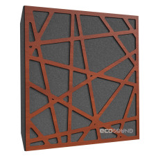 Acoustic panel Ecosound EcoArt XL Apple-Locarno 50 x 50 cm 53 mm brown