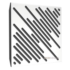 Acoustic panel Ecosound Diagonal HDF-White 50 x 50 cm 53 mm white