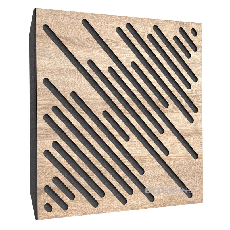 Acoustic panel Ecosound Diagonal Apple-Locarno 50 x 50 cm 53 mm brown