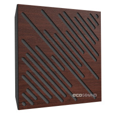 Acoustic panel Ecosound Diagonal Wenge 50 x 50 cm 53 mm brown