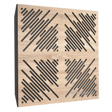 Acoustic panel Ecosound 4Diagonals Lt-Sonoma-Oak 50 x 50 cm 53 mm latte