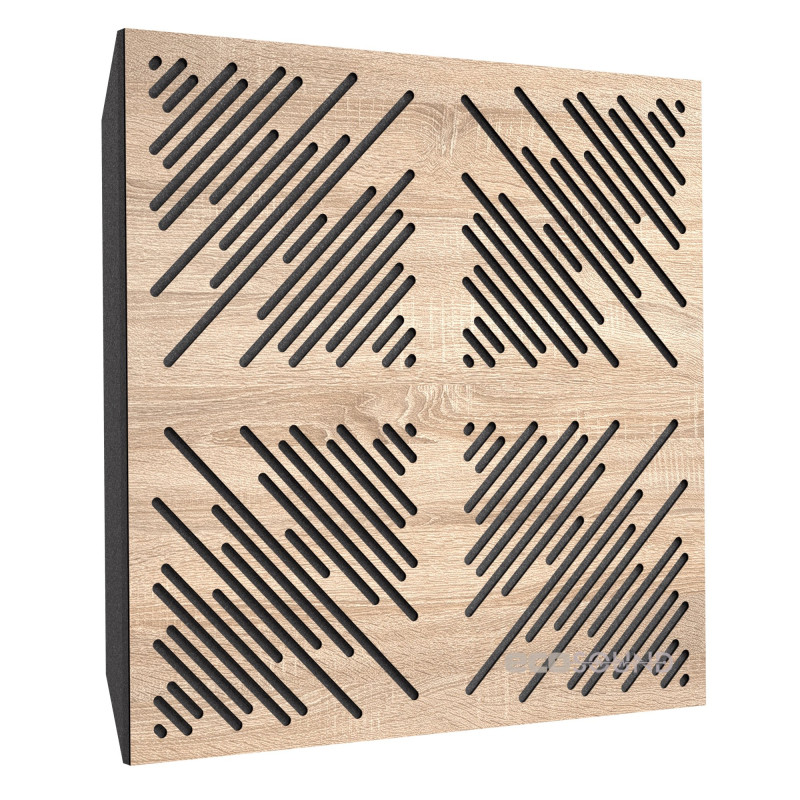 Acoustic panel Ecosound 4Diagonals Apple-Locarno 50 x 50 cm 53 mm brown