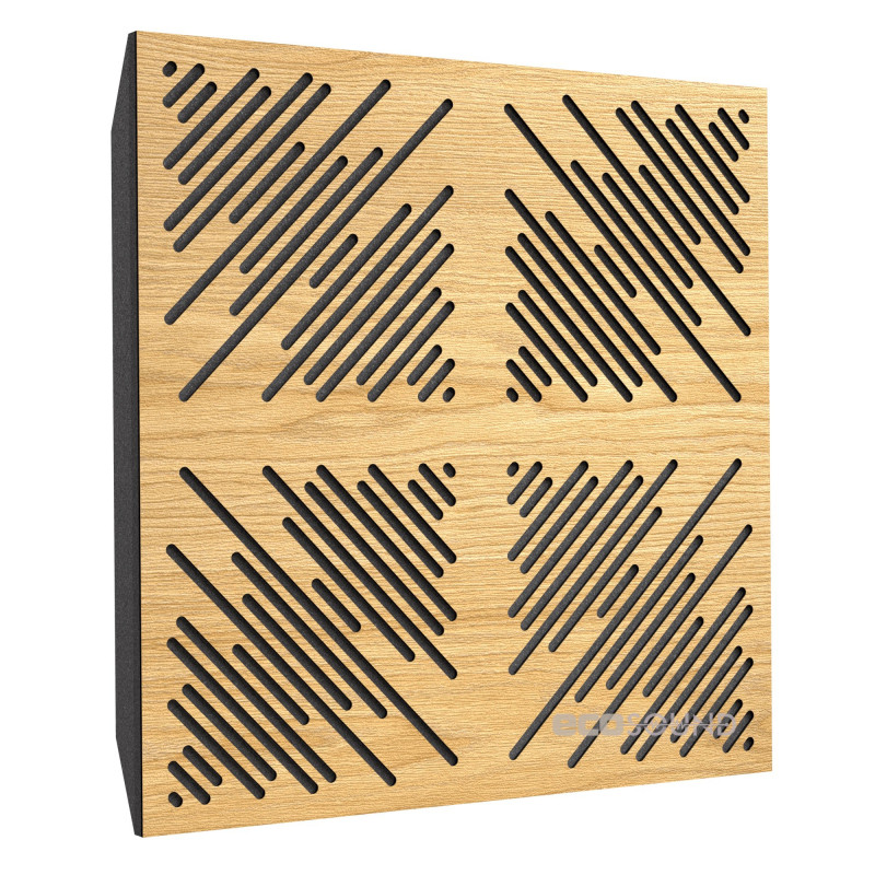 Acoustic panel Ecosound 4Diagonals Apple-Locarno 50 x 50 cm 53 mm brown