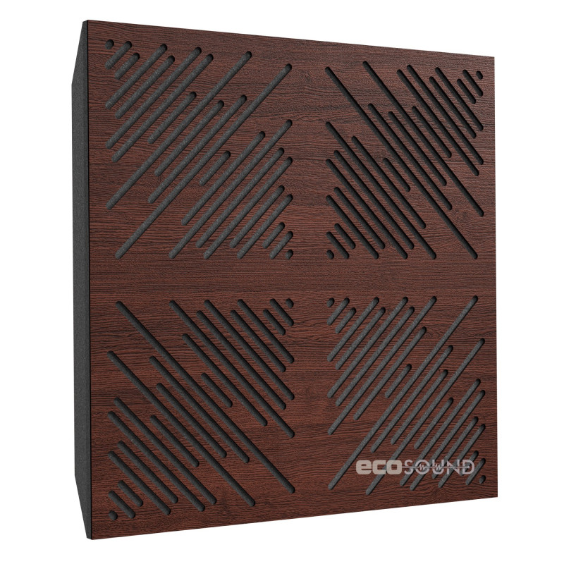 Acoustic panel Ecosound 4Diagonals Apple-Locarno 50 x 50 cm 53 mm brown