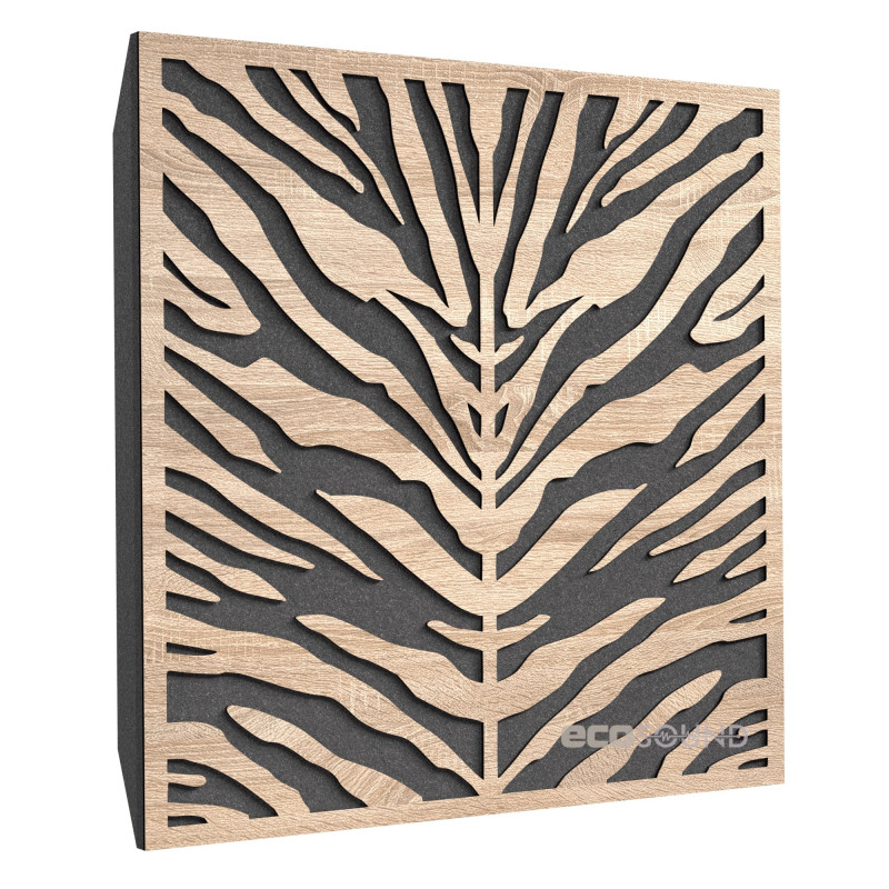 Acoustic panel Ecosound Zebra Apple-Locarno 50 x 50 cm 53 mm brown