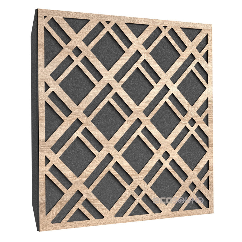 Acoustic panel Ecosound Grille Apple-Locarno 50 x 50 cm 53 mm brown