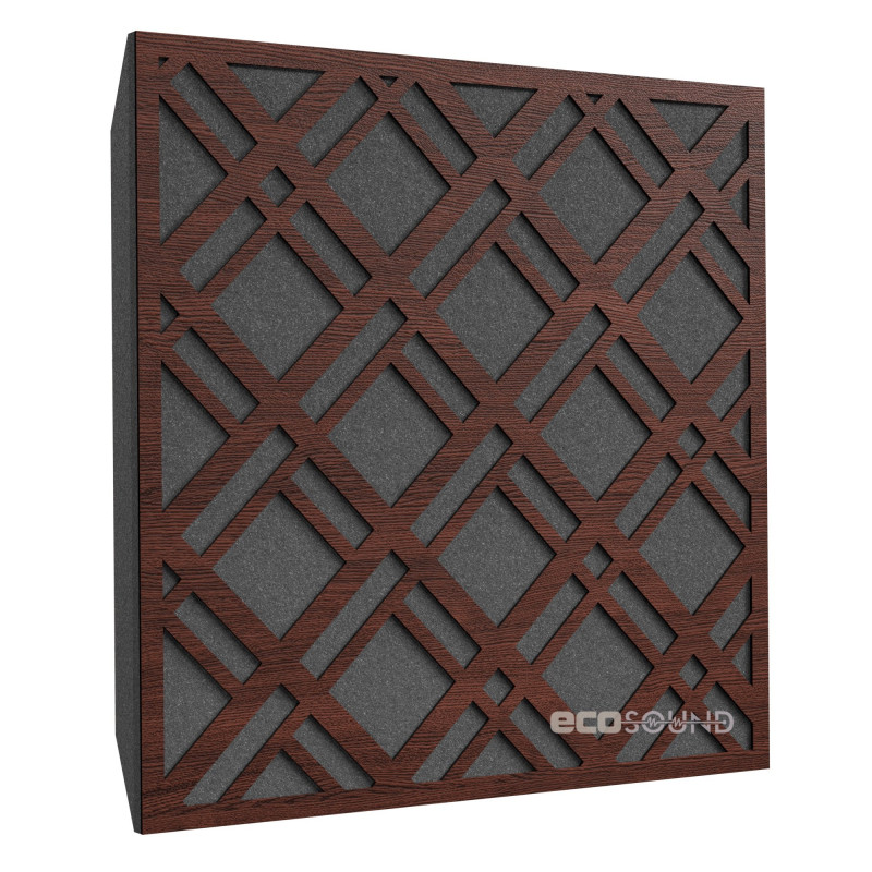 Acoustic panel Ecosound Grille Apple-Locarno 50 x 50 cm 53 mm brown