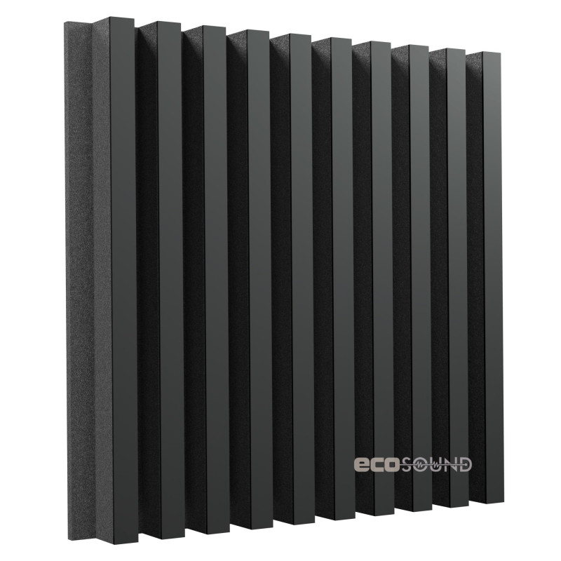 Acoustic panel Ecosound Comb HDF-Black 50 x 50 cm 53 mm black