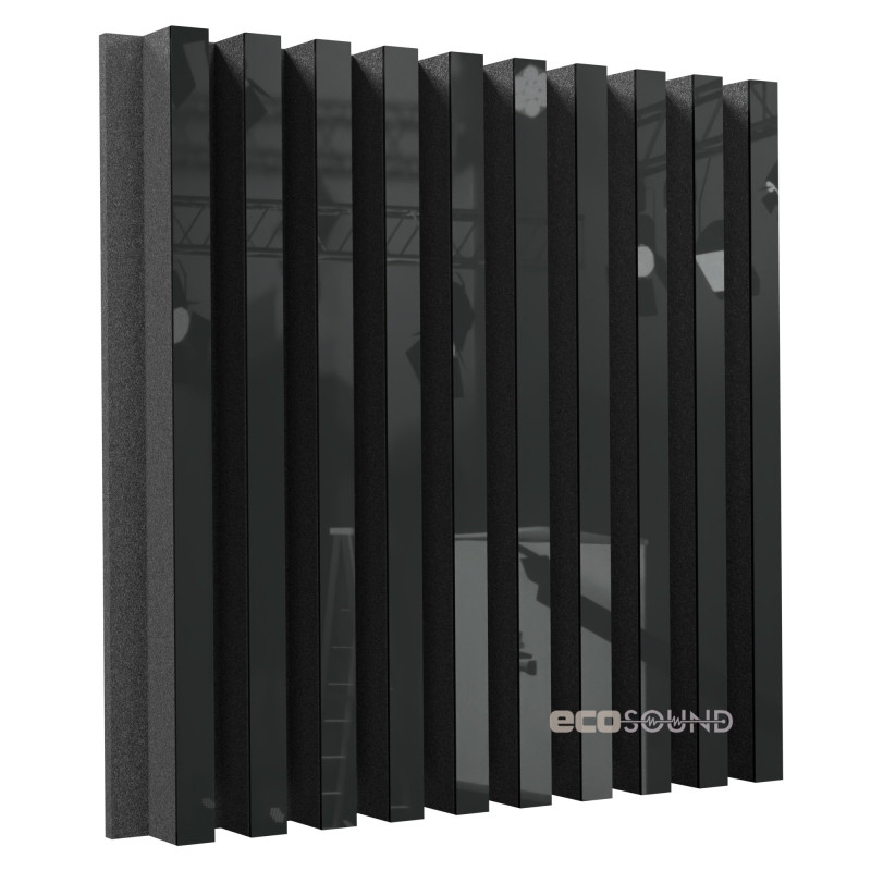 Acoustic panel Ecosound Comb Plastic Black 50 x 50 cm 53 mm
