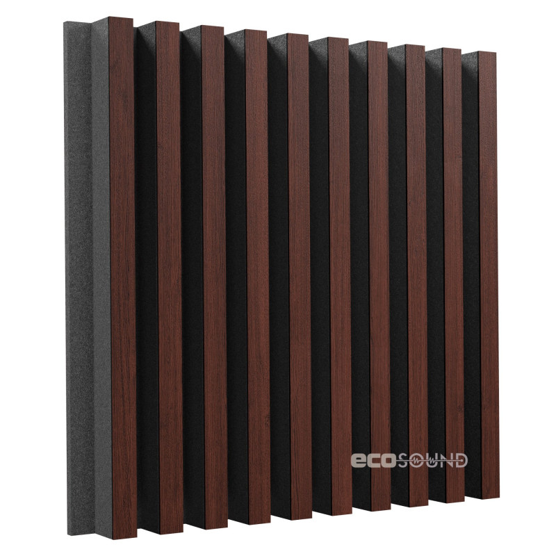 Acoustic panel Ecosound Comb Wenge 50 x 50 cm 53 mm brown