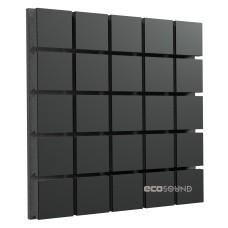 Acoustic panel Ecosound Tetras Wood HDF-Black 50 x 50 cm 53 mm black