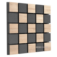 Acoustic panel Ecosound Tetras Acoustic Wood Lt-Sonoma-Oak 50 x 50 cm 53 mm latte