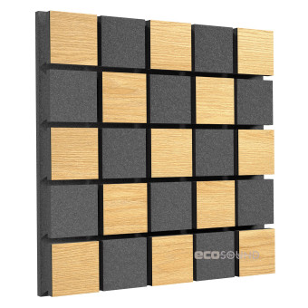 Acoustic panel Ecosound Tetras Acoustic Wood Cream 50x50cm 53mm light oak color