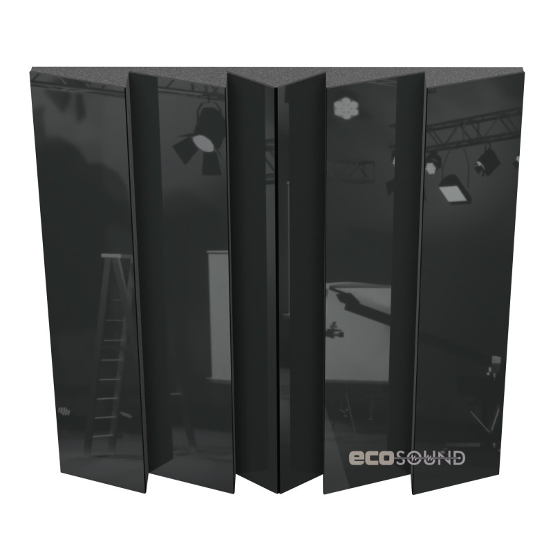 Acoustic panel Ecosound Pindiff Rock Plastic Black 50 x 50 cm 53 mm