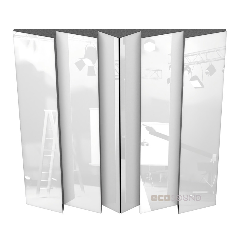 Acoustic panel Ecosound Pindiff Rock Plastic White 50 x 50 cm 53 mm