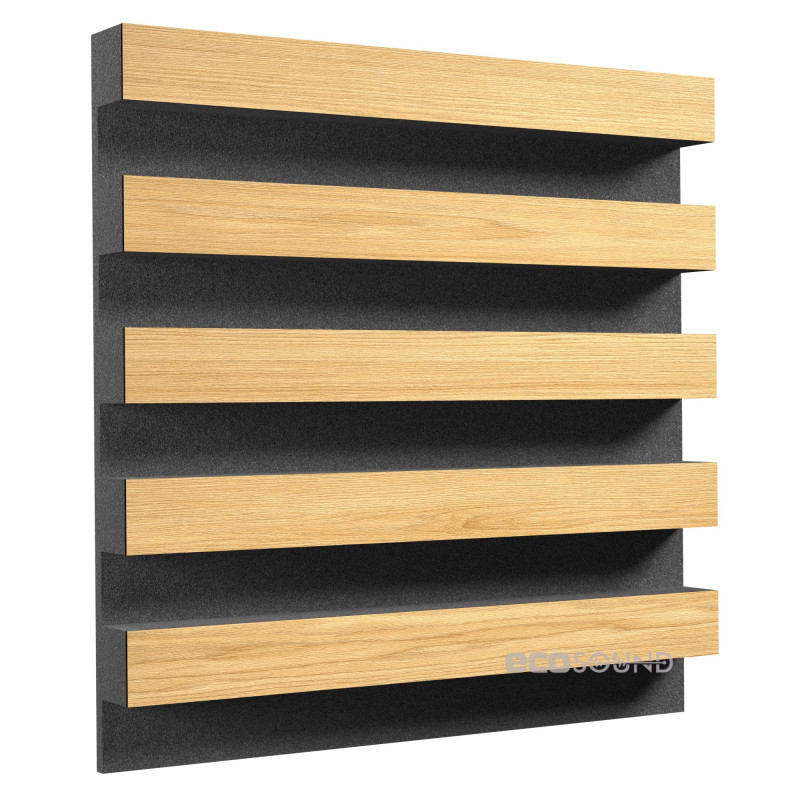 Acoustic panel Ecosound Comb Heavy Apple-Locarno 50 x 50 cm 53 mm brown