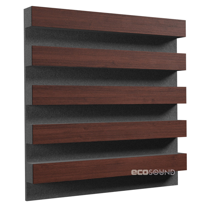 Acoustic panel Ecosound Comb Heavy Apple-Locarno 50 x 50 cm 53 mm brown
