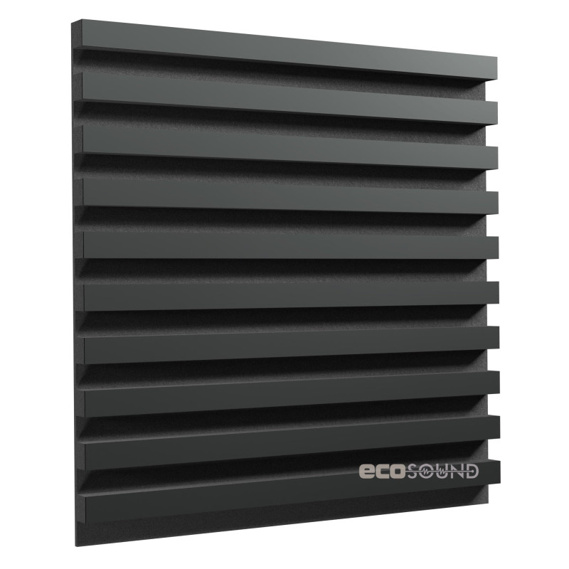 Acoustic panel Ecosound Comb XL Plastic Black 100 x 100 cm 53 mm 