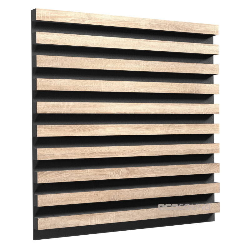 Acoustic panel Ecosound Comb XL Apple-Locarno 100 x 100 cm 53 mm brown 53 mm