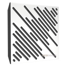 Acoustic panel Ecosound Diagonal HDF-White 50 x 50 cm 73 mm white