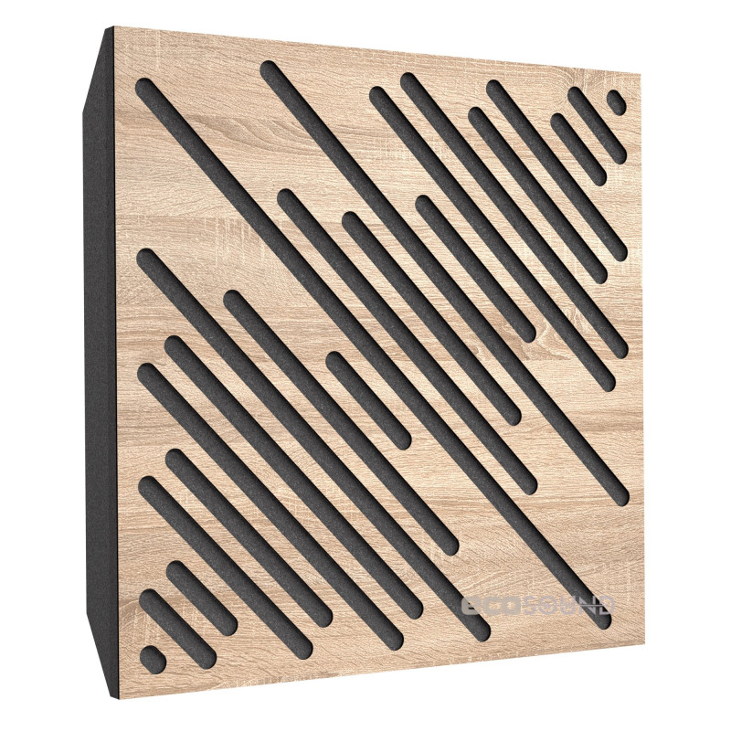 Acoustic panel Ecosound Diagonal Apple-Locarno 50 x 50 cm 73 mm brown