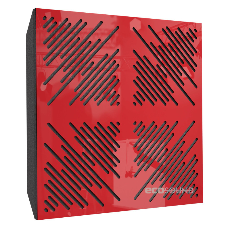 Acoustic panel Ecosound 4Diagonals HDF-White 50 x 50 cm 73 mm white