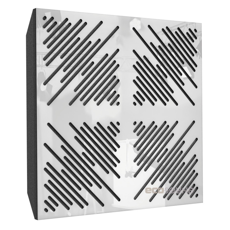 Acoustic panel Ecosound 4Diagonals HDF-White 50 x 50 cm 73 mm white