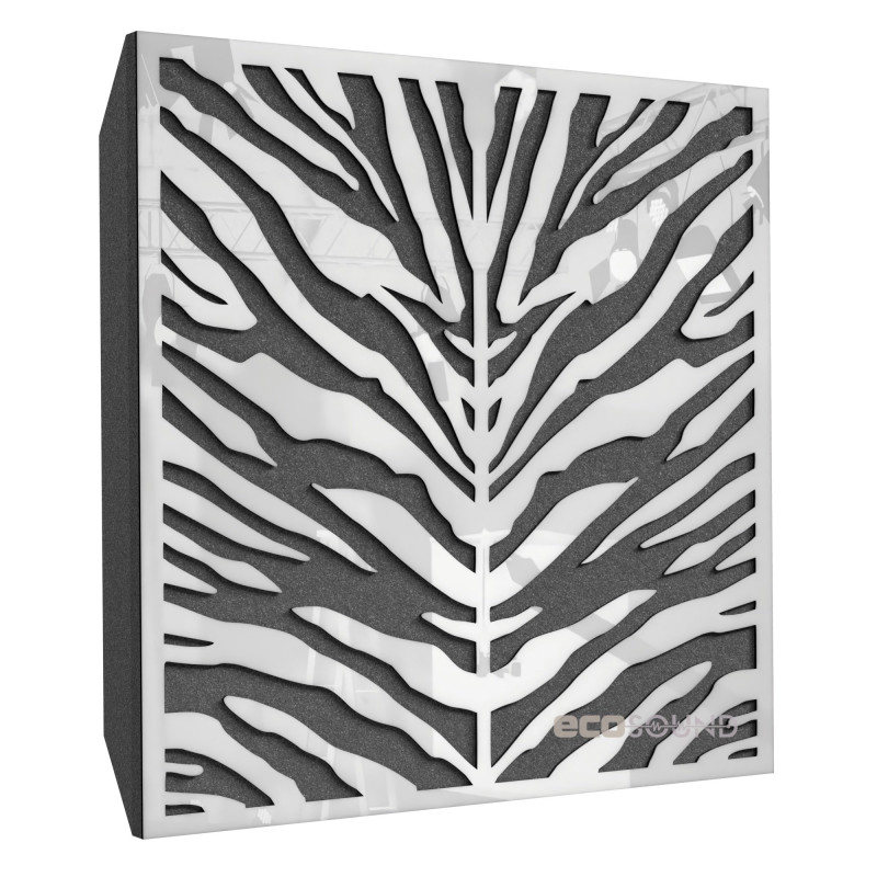 Acoustic panel Ecosound Zebra HDF-White 50 x 50 cm 73 mm white