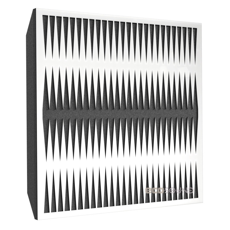Acoustic panel Ecosound Backgammon HDF-White 50 x 50 cm 73 mm white