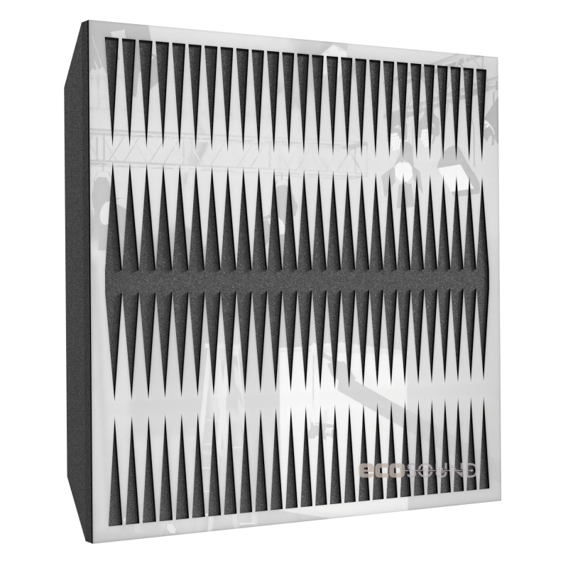 Acoustic panel Ecosound Backgammon Plastic White 50 x 50 cm 73 mm