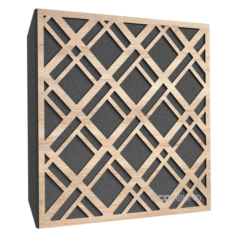 Acoustic panel Ecosound Grille Apple-Locarno 50 x 50 cm 73 mm brown
