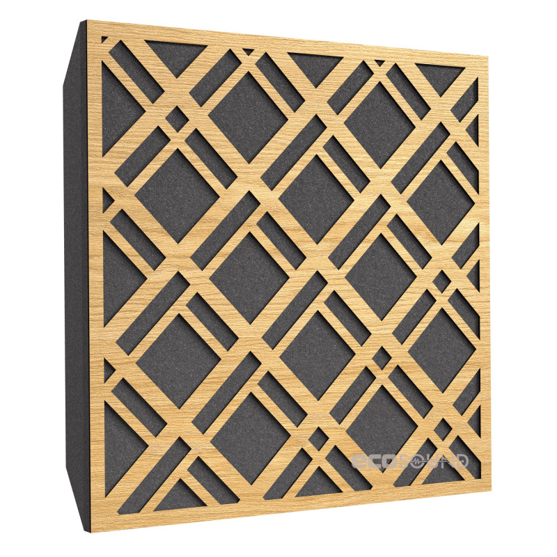 Acoustic panel Ecosound Grille Apple-Locarno 50 x 50 cm 73 mm brown