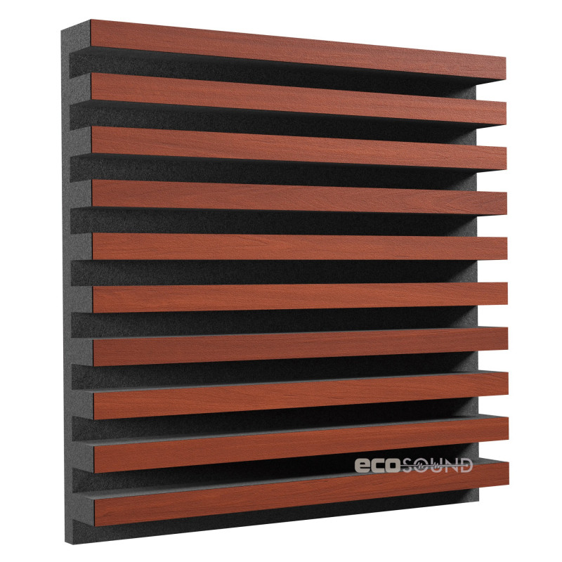 Acoustic panel Ecosound Comb Wenge 50 x 50 cm 73 mm brown