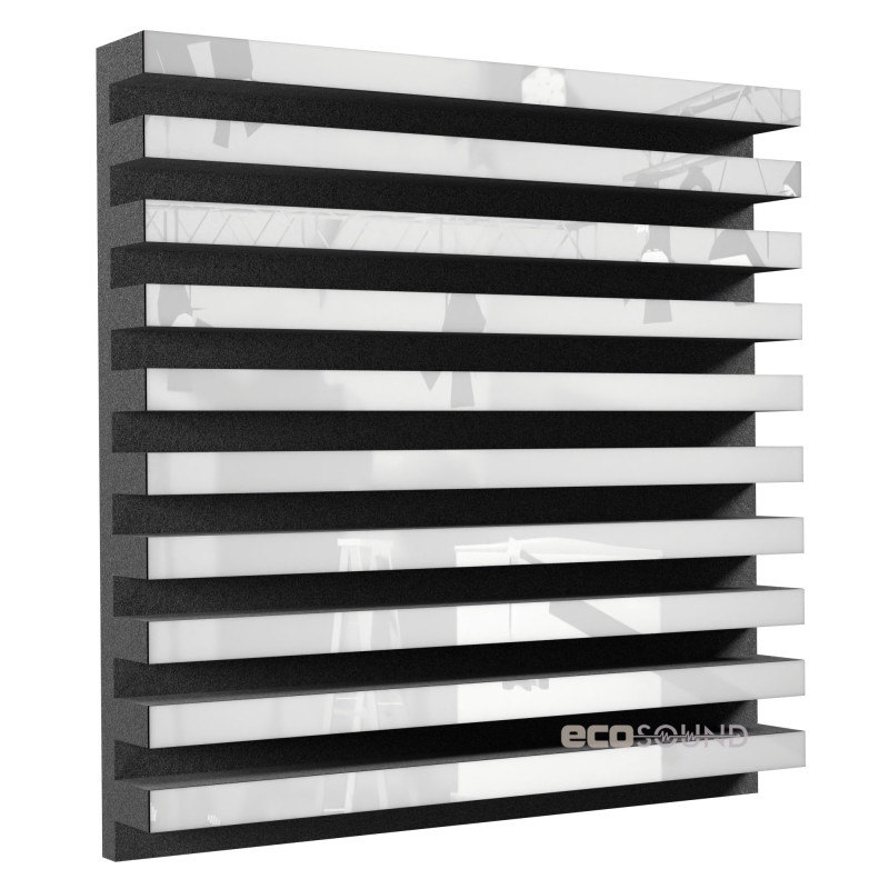 Acoustic panel Ecosound Comb Wenge 50 x 50 cm 73 mm brown