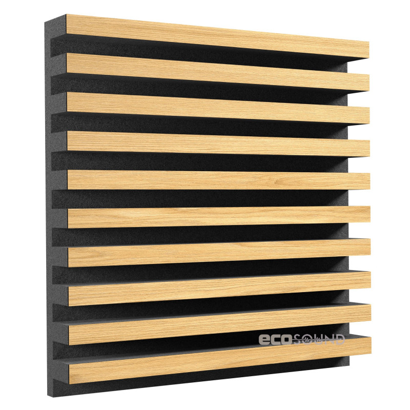 Acoustic panel Ecosound Comb Wenge 50 x 50 cm 73 mm brown